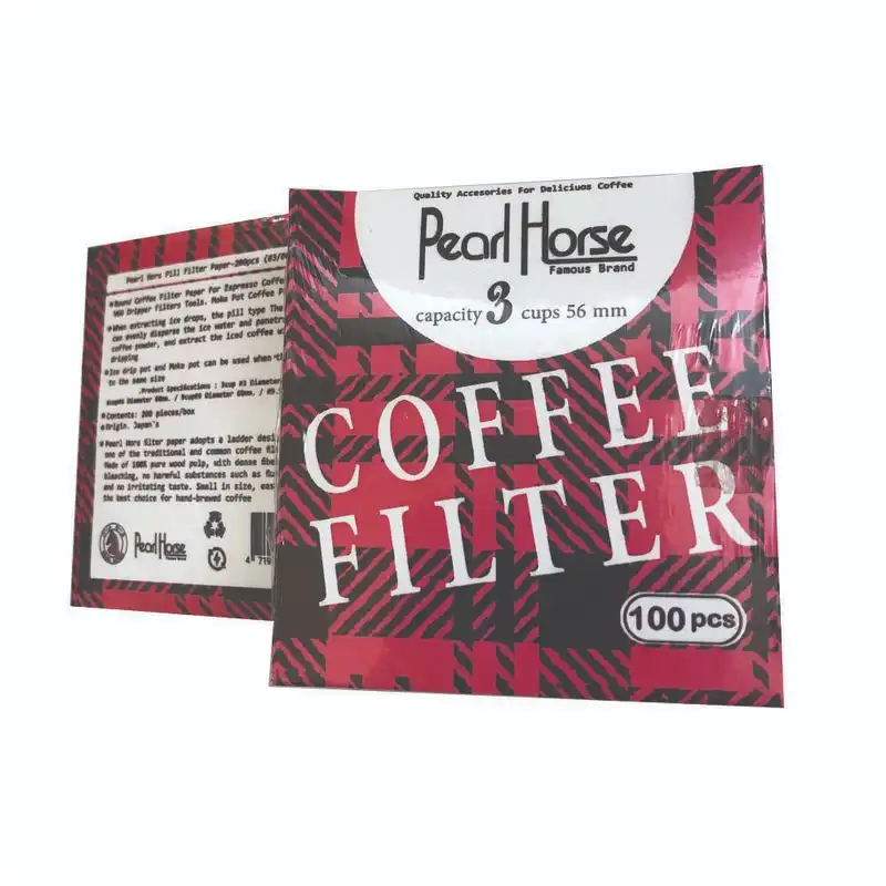 فیلتر قهوه پرل هورس مدل دایره ای کد 3cup بسته 100 عددی