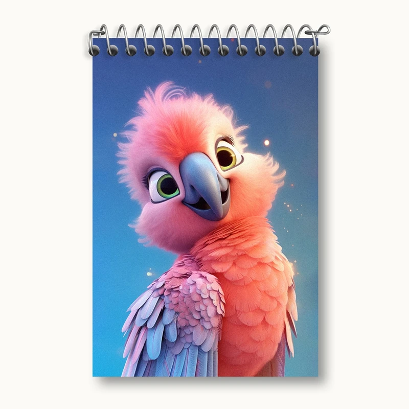 دفتر یادداشت 50 برگ خندالو مدل طوطی کیوت کد F2709