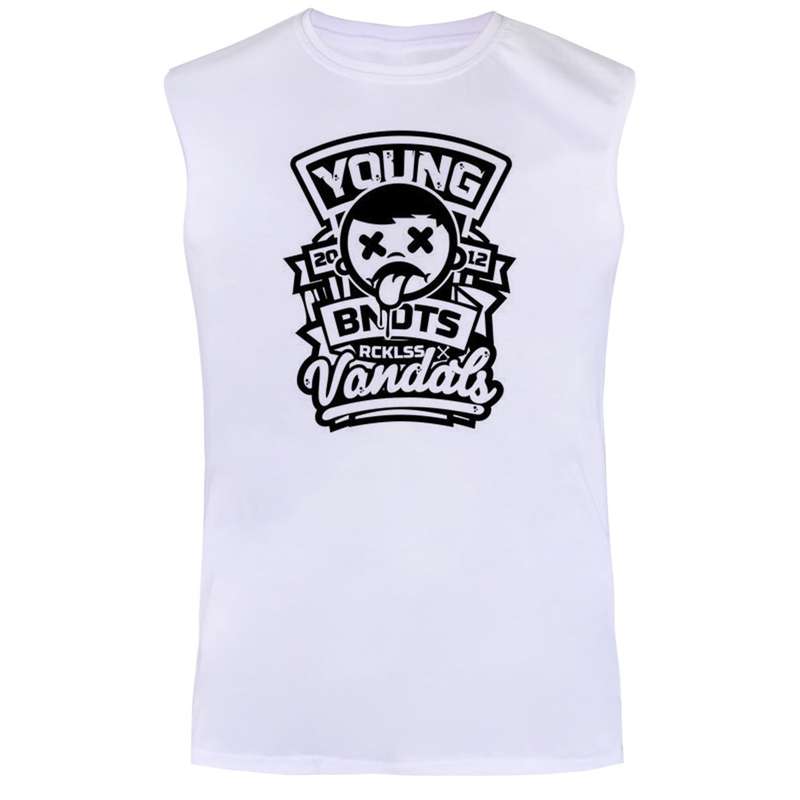 تاپ مردانه مدل انتزاعی کد BA12 رنگ سفید