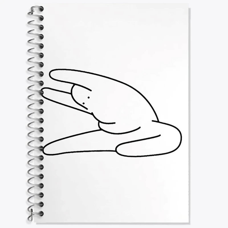 دفتر زبان 50 برگ خندالو مدل دو خط طرح تنبل خسته کد 29416