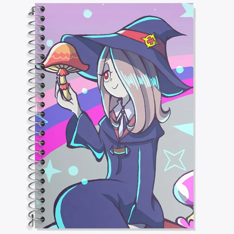 دفتر زبان 50 برگ خندالو مدل سه خط طرح سوسی انیمه جادوگران کوچک Little Witch Academia کد 22839