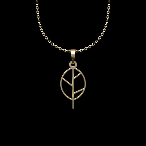 گردنبند طلا 18 عیار زنانه مدوپد مدل برگ کد L2-1-1164
