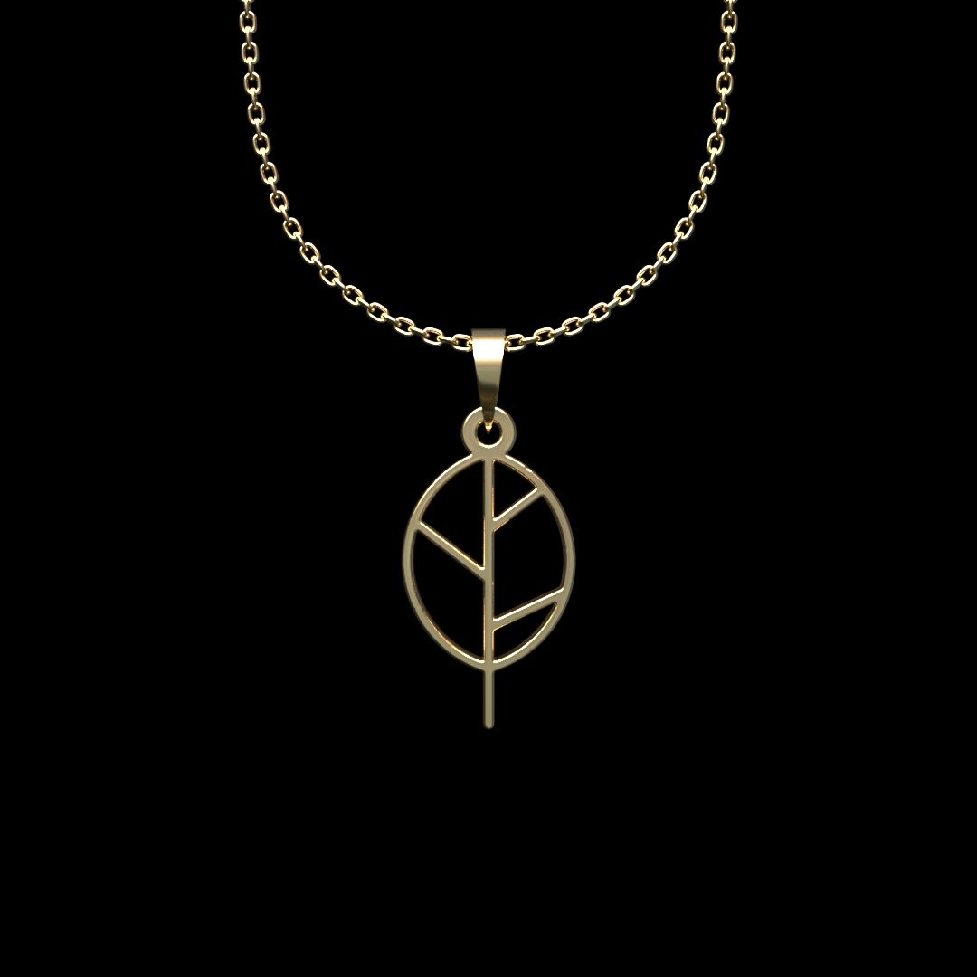 گردنبند طلا 18 عیار زنانه مدوپد مدل برگ کد L2-1-1164 - - 1