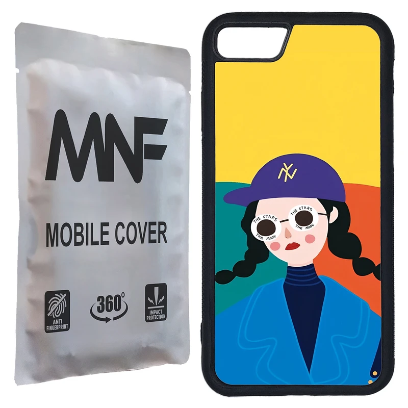 کاور ام ان اف طرح نقاشی دختر کد P-106 مناسب برای گوشی موبایل اپل iPhone 7 / 8