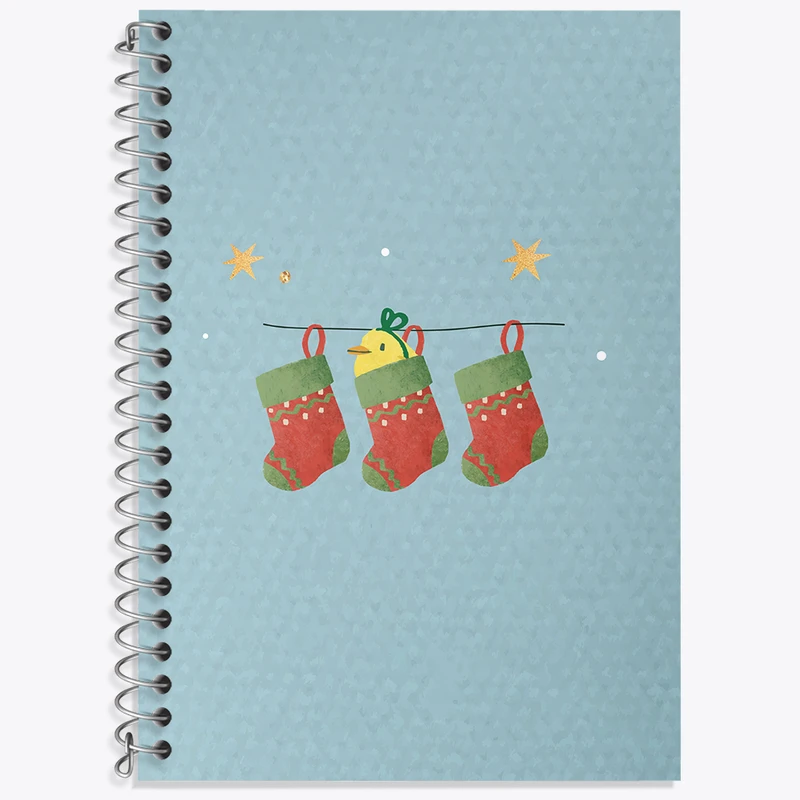 دفتر زبان 50 برگ خندالو مدل سه خط طرح کریسمس (Christmas) کد N2548
