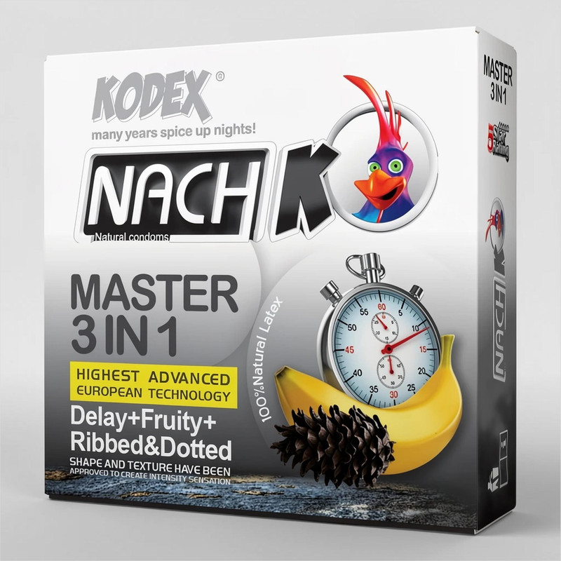 کاندوم تاخیری کدکس مدل Master 3 In 1 بسته 3 عددی