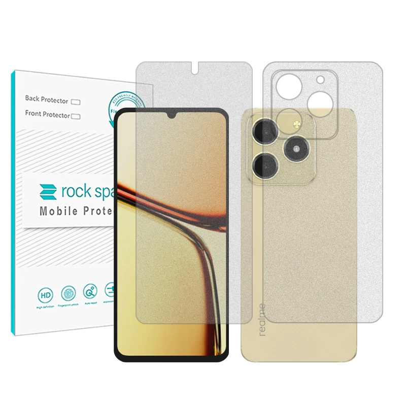 محافظ صفحه نمایش مات راک اسپیس مدل Resistant‌ مناسب برای گوشی موبایل ریلمی C61  به همراه محافظ پشت گوشی