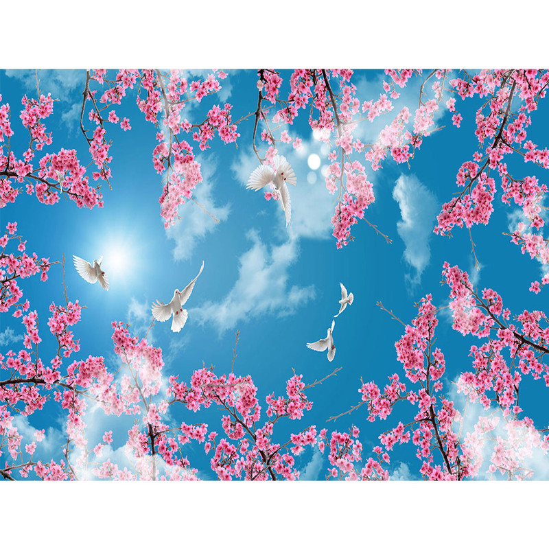 تایل سقفی آسمان مجازی طرح آسمان و کبوتر کد 320 سایز 60x60 سانتی متر مجموعه 8 عددی