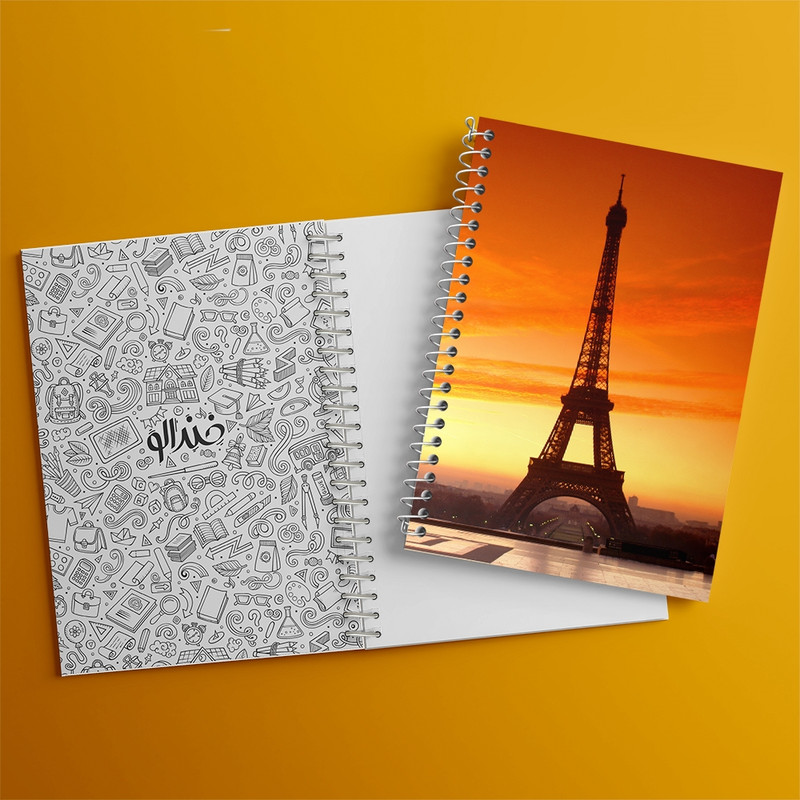 دفتر مشق 50 برگ خندالو طرح برج ایفل کد F463