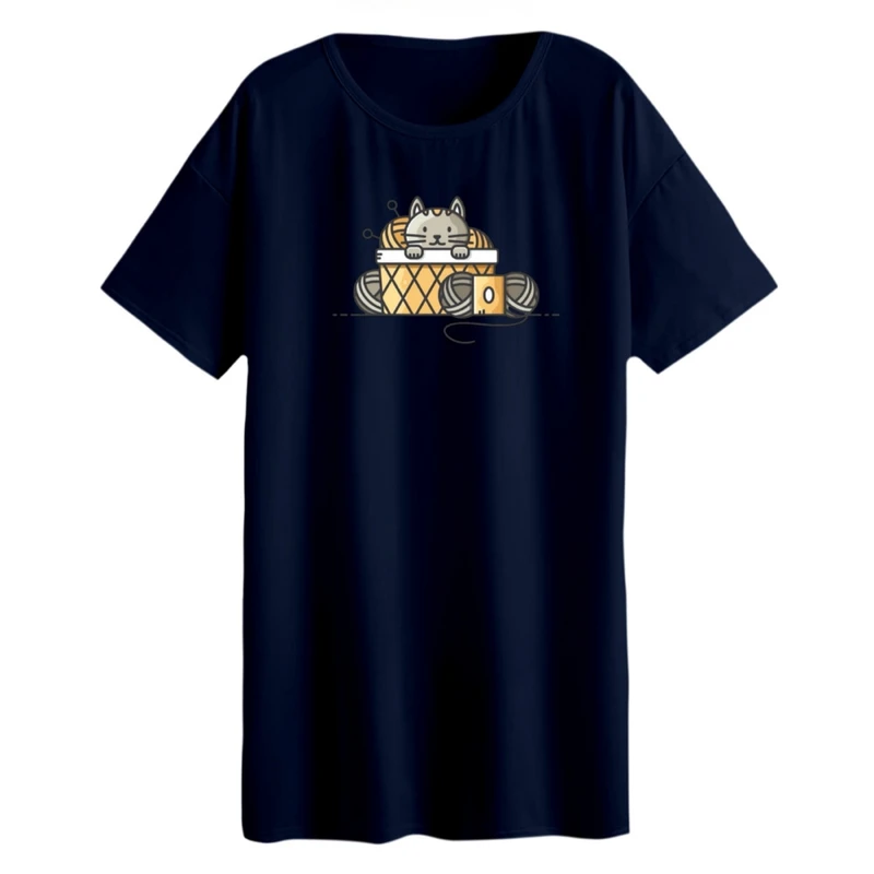 تی شرت لانگ زنانه مدل گربه کد ۳