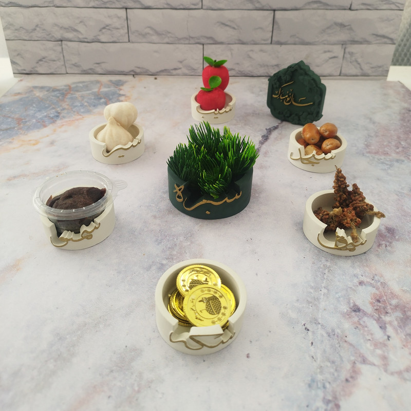 مجموعه ظروف هفت سین 8 پارچه مدل نوروز