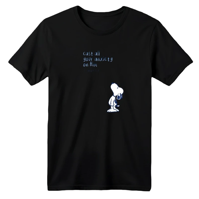 تی شرت آستین کوتاه یقه گرد بچگانه مدل اسنوپی و نوشته