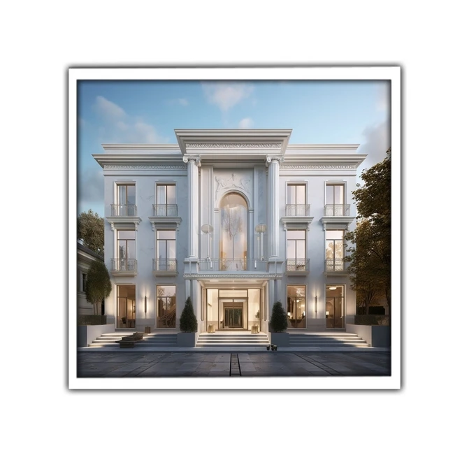 تابلو نوری بکلیت طرح نمای بیرونی ساختمان مدل W-MID-16457