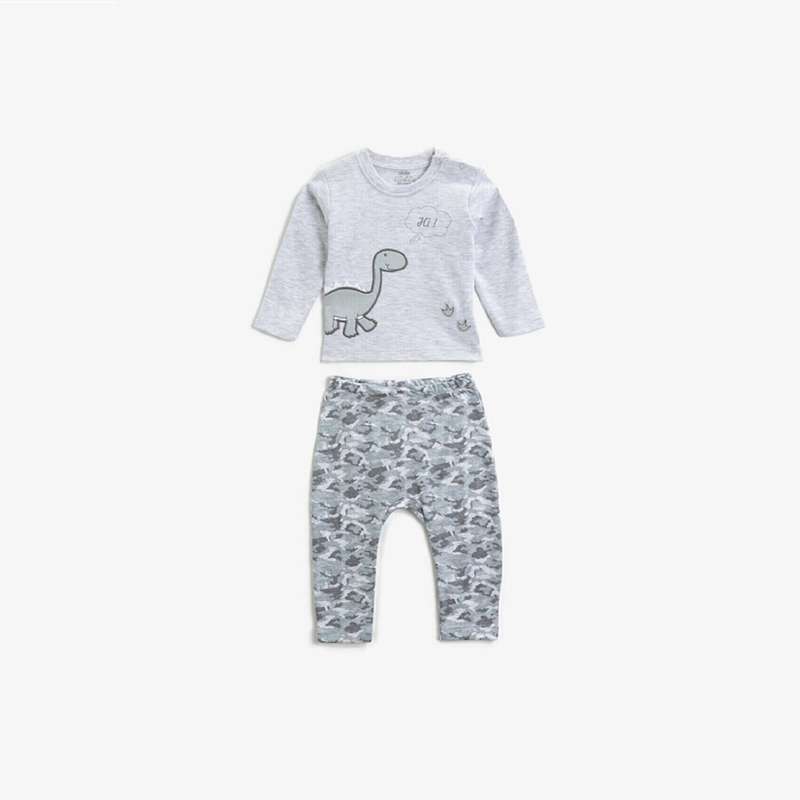 ست تی شرت و شلوار نوزادی مدل دایناسور