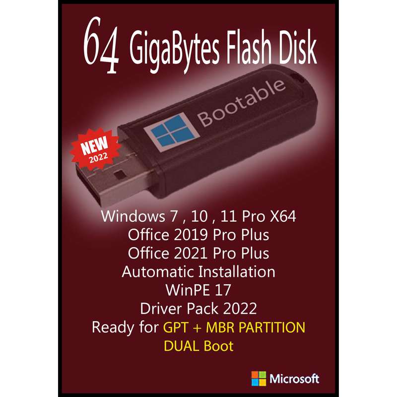 سیستم عامل Windows 7 10 11 Pro - Office 2019 - 2021 Pro Plus - Driver 2022 نشر مایکروسافت
