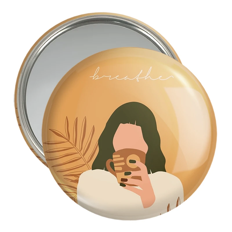 آینه جیبی خندالو مدل مینیمال دخترانه کد 28704