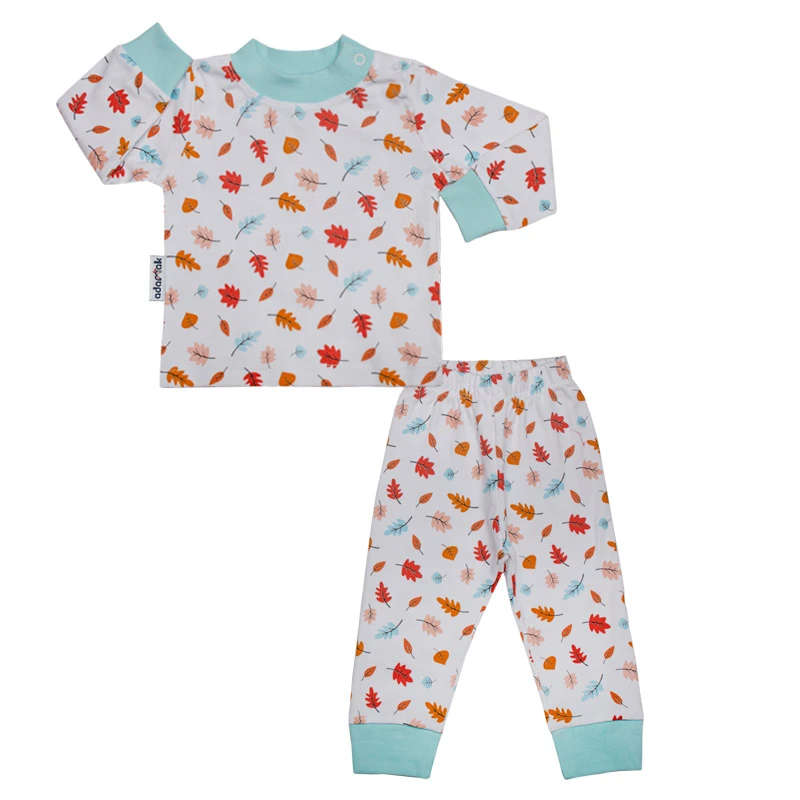 ست سویشرت و شلوار راحتی نوزادی  مدل برگ کد 110056