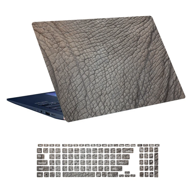 استیکر لپ تاپ توییجین و موییجین طرح Elephant کد 01 مناسب برای لپ تاپ 15.6 اینچ به همراه برچسب حروف فارسی کیبورد 