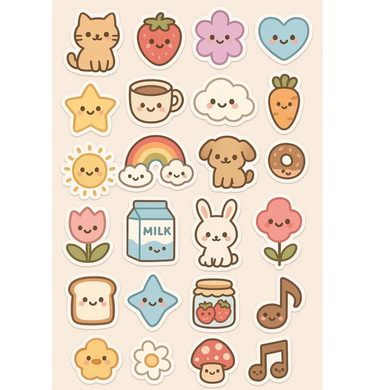 برچسب طرح فانتزی و کودکانه کد 749 مجموعه 24 عددی