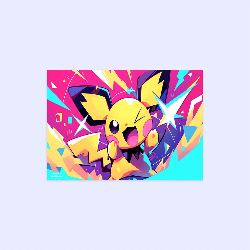 پوستر هومرو مدل فلزی طرح انیمه پوکمون پیکاچو کد PS1404