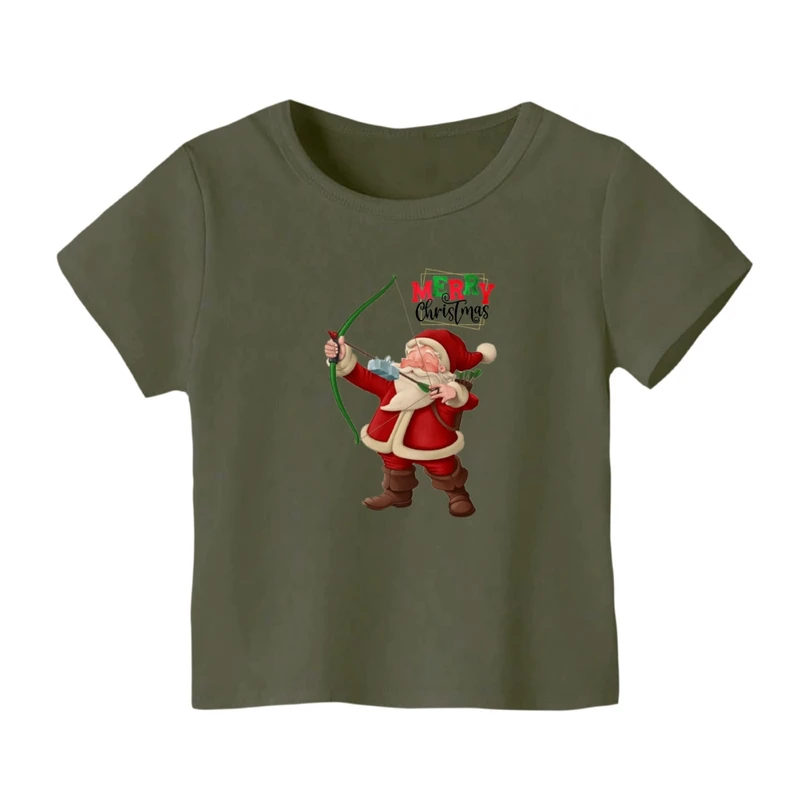 تی شرت آستین کوتاه بچگانه مدل بابانوئل کریسمس کد 9