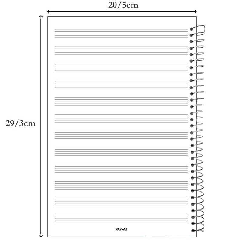 دفتر نت موسیقی 50 برگ پیام کد 500