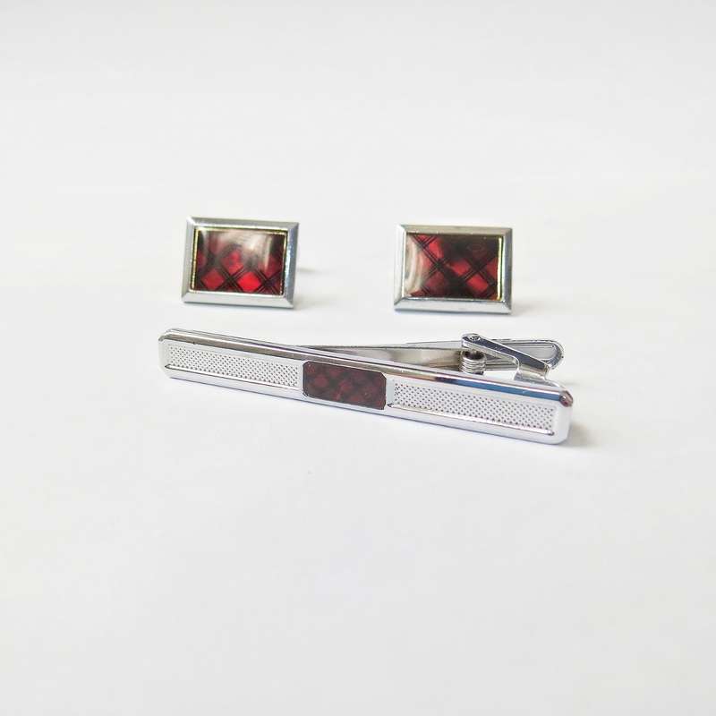 ست دکمه سردست و گیره کراوات مردانه مدل DGM03