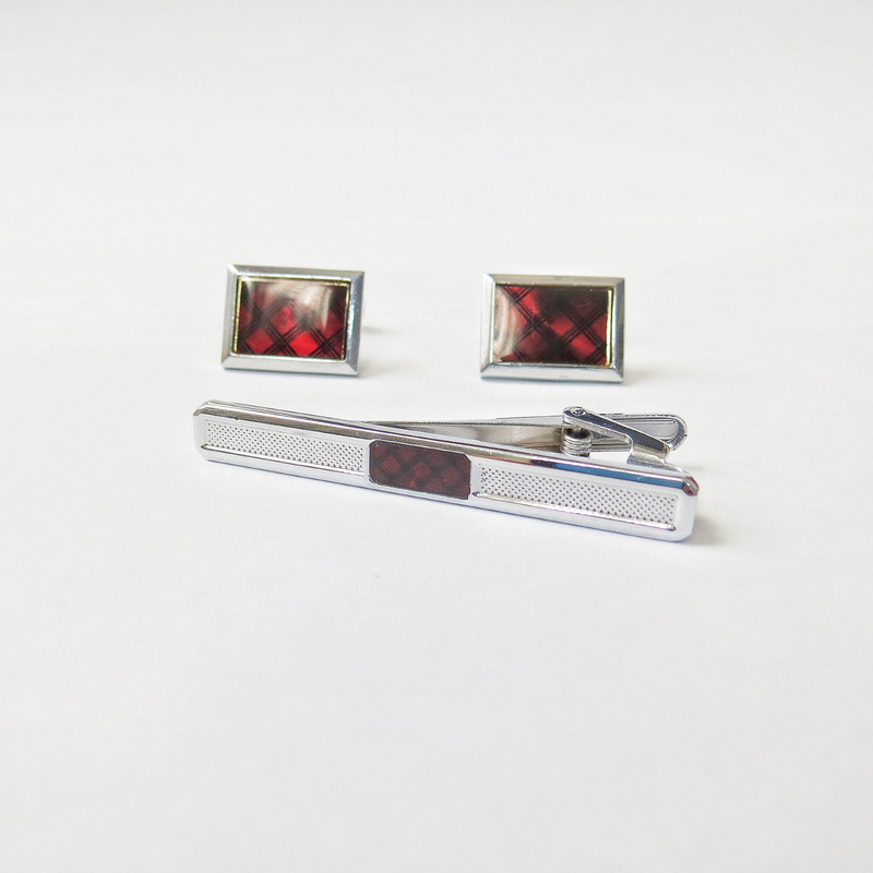 ست دکمه سردست و گیره کراوات مردانه مدل DGM03