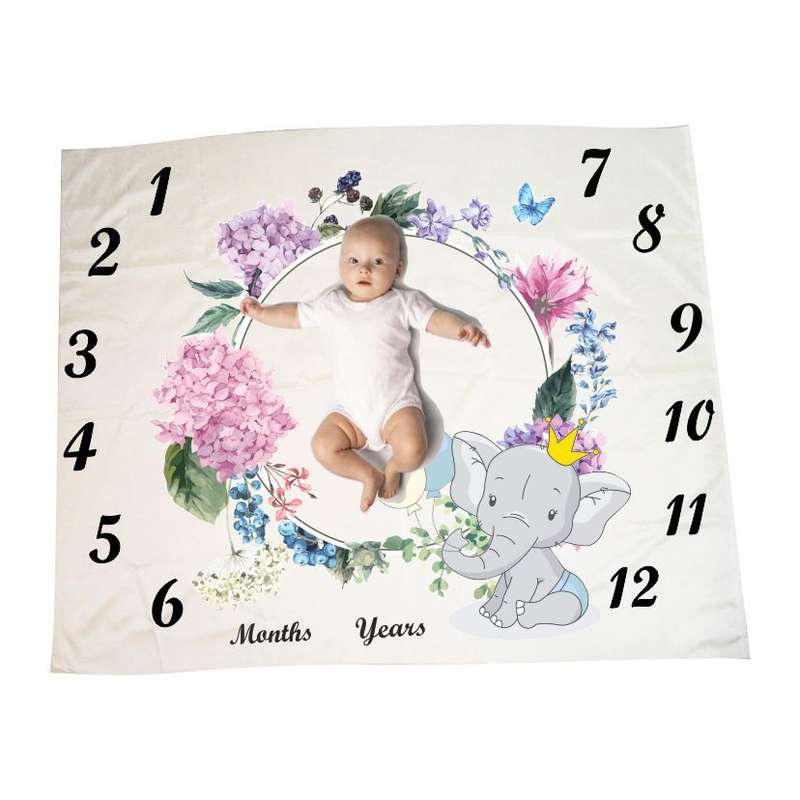 زیر انداز عکاسی ماهگرد کودک مدل فیل سایز 150x120 سانتی متر