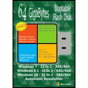 سیستم عامل Windows 7 8.1 10 AIO 72in6 X86/X64 2023 - Deriver Pack 2023 - Office 16-19-21 نشر مایکروسافت