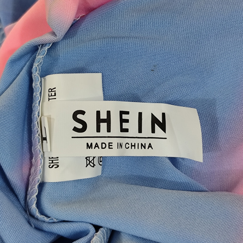 بلوز آستین کوتاه زنانه شین مدل آبرنگی ابر و بادی