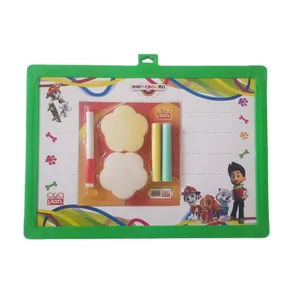 تخته دو رو ویان مدل سگ های نگهبان سایز 24x35 سانتی‌متر به همراه تخته پاک کن و ماژیک و گچ مجموعه 6 عددی