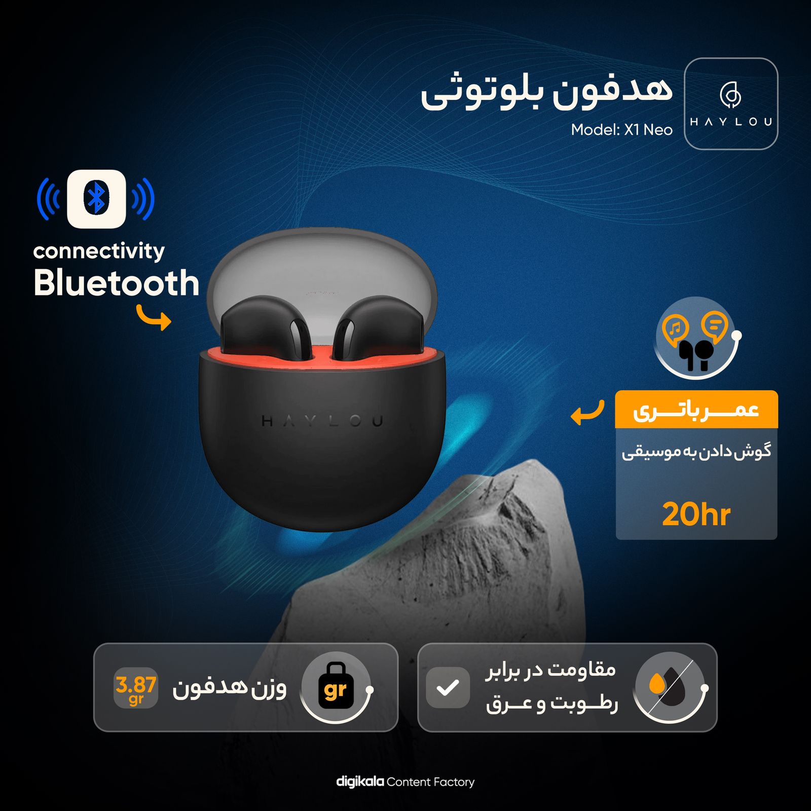 هدفون بلوتوثی هایلو مدل X1 Neo -  - 21