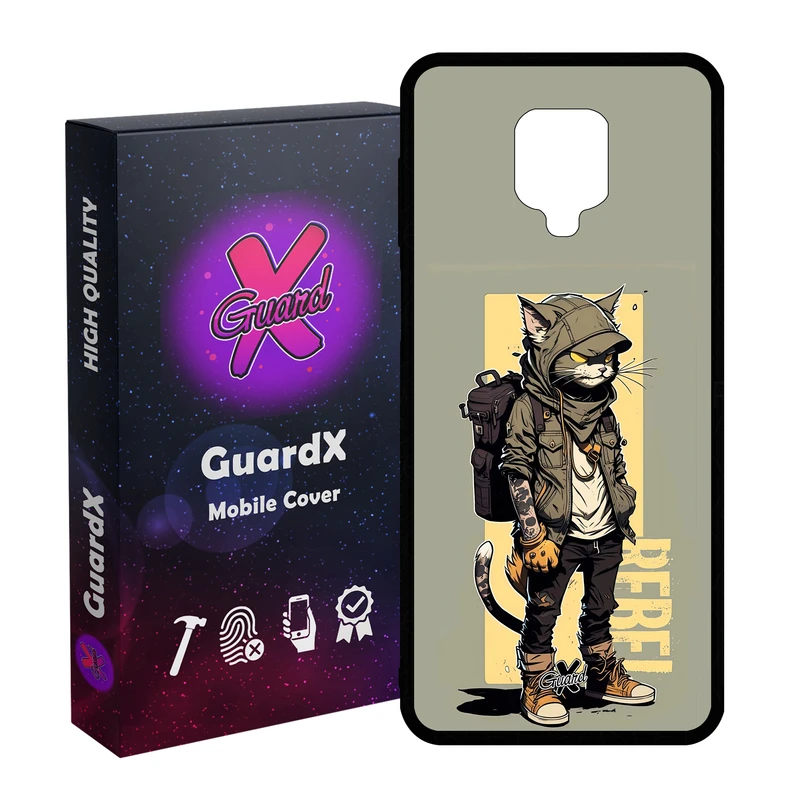 کاور گارد ایکس طرح گربه مدل Glass10612 مناسب برای گوشی موبایل شیائومی Redmi Note9 Pro/Note 9 Pro Max/Redmi Note 9S/MI Poco M2 Pro