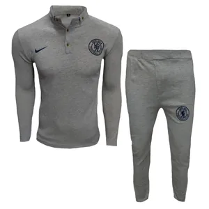 ست پولوشرت و شلوار ورزشی مردانه مدل نیک دکمه تیره