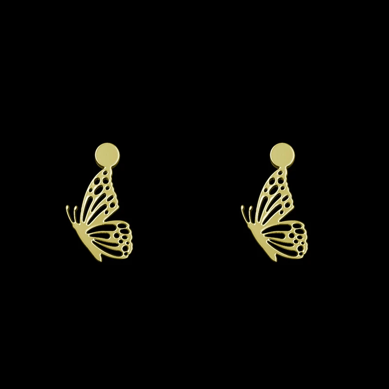 گوشواره طلا 18 عیار زنانه مدوپد مدل پروانه کد GA1-13777