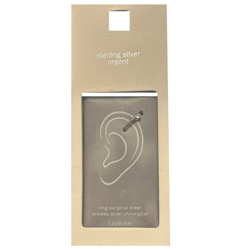 پیرسینگ نقره زنانه مدل تک نگین کد 1068