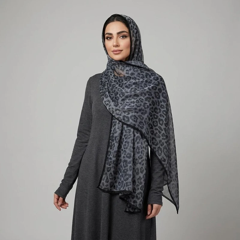 شال زنانه مدل توری پلنگی تابستانی کد 3