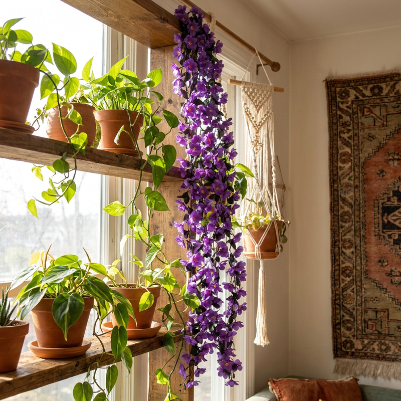 ریسه گل مصنوعی مدل زنجیری تیارا تک گل