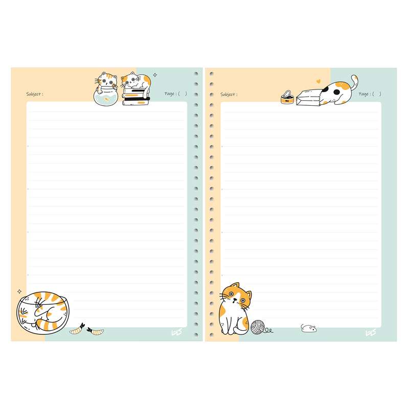 کاغذ کلاسور کاما طرح گربه بسته 100 عددی