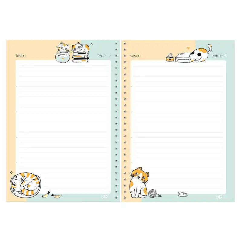 دفتر کلاسوری کاما طرح گربه مدل طرح دار