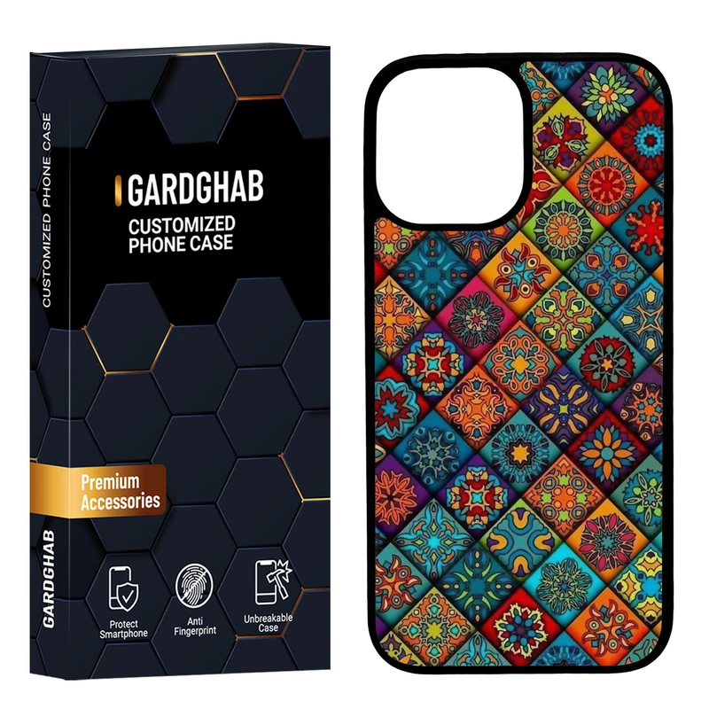 کاور گارد قاب مدل پشت گلس هنری مناسب برای گوشی موبایل اپل iPhone 12 Pro Max