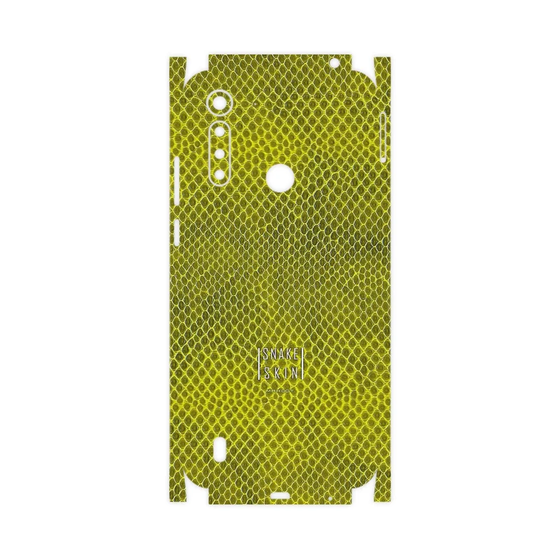 برچسب پوششی ماهوت مدل Yellow Snake Skin-FullSkin مناسب برای گوشی موبایل موتورولا Moto G8 Power Lite