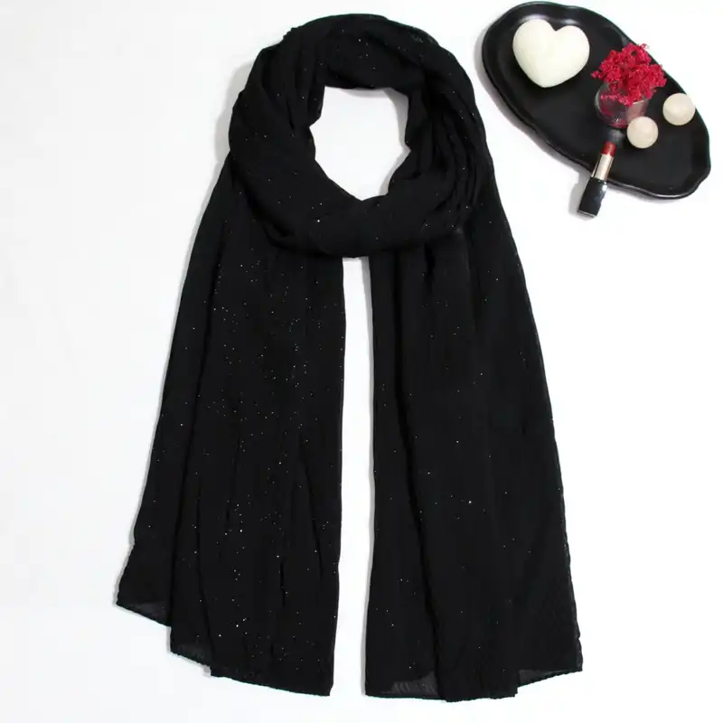 شال زنانه مدل نخی جدید پلیسه اکلیل دار کد a-6071