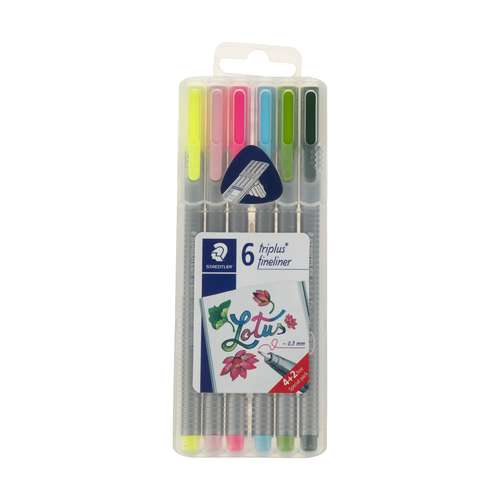 روان نویس استدلر مدل Triplus Fineliner-Lotus بسته 6 عددی
