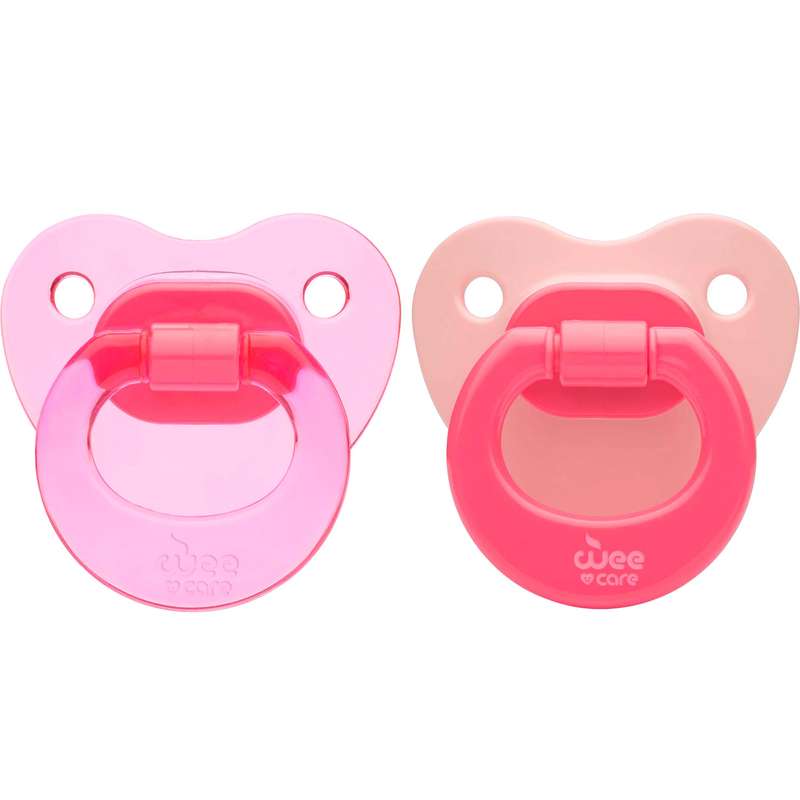 پستانک ارتودنسی وی کر مدل مات و شفاف دسته دار کد p133 بسته 2 عددی