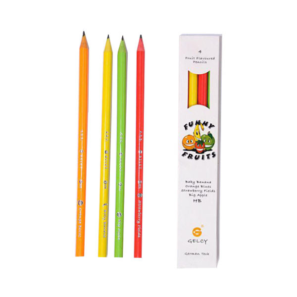 مداد مشکی جلسی مدل FUNNY FRUITS بسته 4 عددی