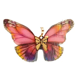 آویز گردنبند طلا 18 عیار زنانه مدل  پروانه رز کد 67-180