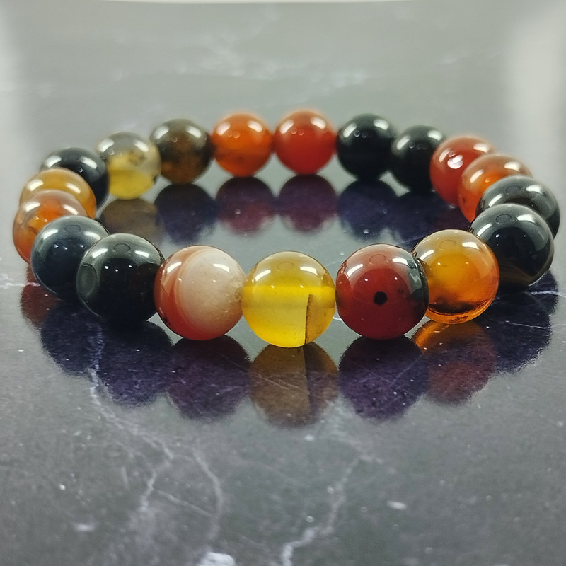 دستبند سلین کالا مدل سنگ عقیق سلیمانی اسپرت کد 106