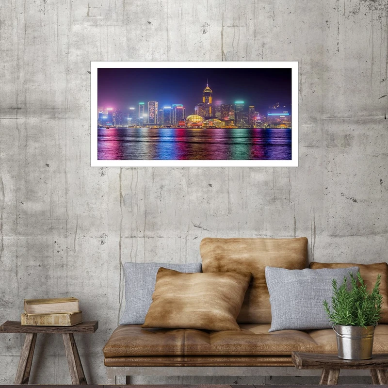 تابلو بکلیت طرح منظره شهر هنگ کنگ مدل W-S2869